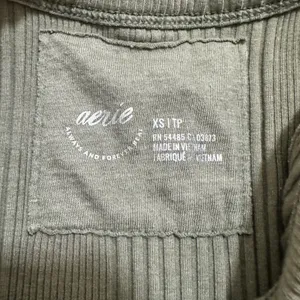 Aerie | Women's Olive Green Ribbed High Neck‎ Tank Top, Size XS thumbnail 3