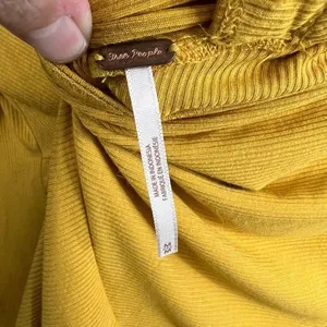 Free People Shimmy Shake Open Back Top Golden Yellow Size Medium thumbnail 4