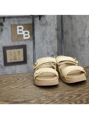 A New Day Womens Tilly Raffia Platform Footbed Sandals 92611752 Tan Brown 6M thumbnail 3
