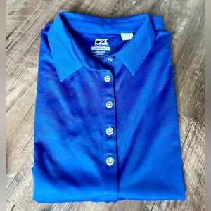 Cutter & Buck CB Dry Tec Women’s Royal Blue Golf Polo - Medium thumbnail 5