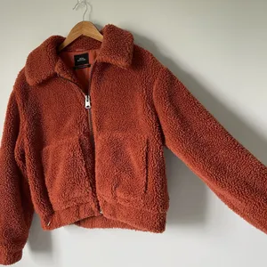 Urban Outfitter Teddy Bear Jacket Coat Burnt Orange Sherpa Full-Zip Womens Small thumbnail 3