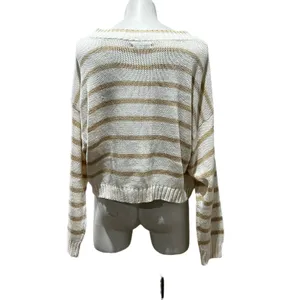 American Eagle beige striped pullover sweater thumbnail 3