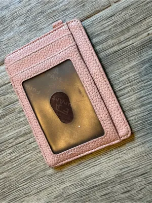 Slim Minimalist Wallet Pink Front And Back Pocket Credit Card Holder Side Pocket thumbnail 2