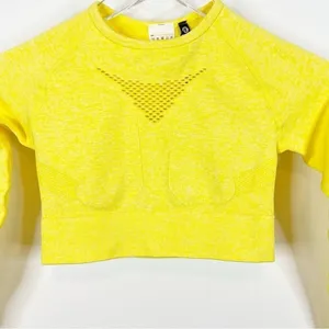 NWT AYBL Motion Cut Out Workout‎ Top Women's Size XS Yellow Gym Girl thumbnail 4