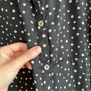 ✨ Full Moon Maternity Polka Dot Black White Dress Large‎ thumbnail 8