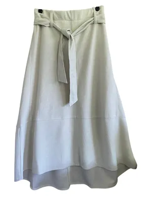 Catherine Malandrino Cream Knit Midi Skirt Size Small thumbnail 1