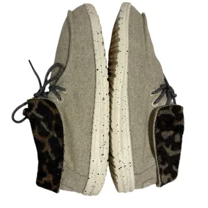 Hey Dude Britt Black Cheetah Wool Ankle‎ Boots Tan Leopard Print Womens 9 thumbnail 3