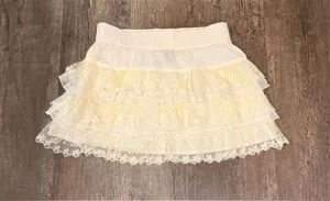 Rue21 Cream Ruffled Lace Skater Skirt thumbnail 1