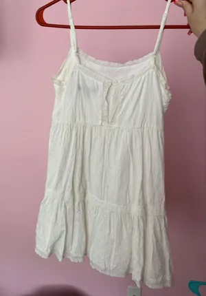 Kendall & Kylie White Scallop Babydoll Mini Dress thumbnail 6