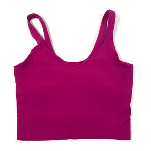 Lululemon Align Top Size 6 Magenta Purple‎ Nulu Crop Bra Yoga Pilates Gym GUC thumbnail 1