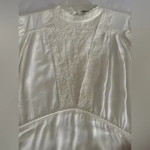 ZARA Textured Tweed Short Sleeve Top - Off White / Beige - Size XL - NWOT thumbnail 9