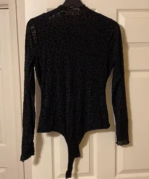 NWT Ember sheer burnout velvet leopard bodysuit Size L thumbnail 3