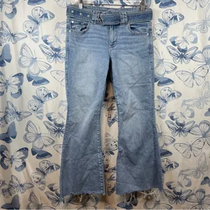 American Eagle Outfitters Blue Flare Leg Jeans SZ 8 thumbnail 2