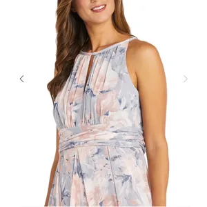 NEW R&M Richards 9218 Floral Long Dress Halter Maxi Dress Size 16 thumbnail 4