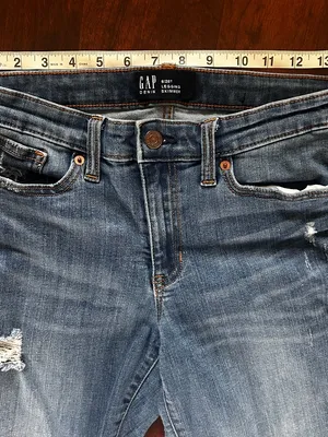 Gap Jeans Size 6/28T Legging Skimmer Distressed thumbnail 3