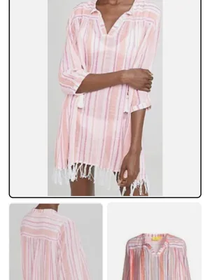 NWT roller rabbit xs Hampton tunic pink white thumbnail 2