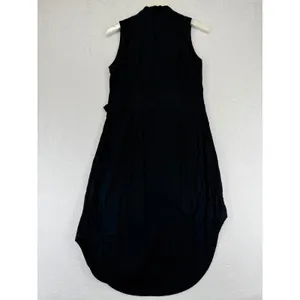Acler Black Sleeveless Wrap Dress Button Detail‎ Asymmetrical Hem Size US 6 thumbnail 10