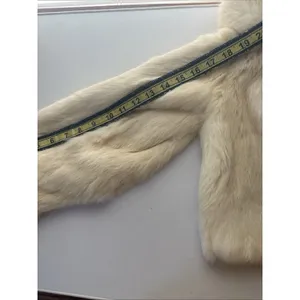 Vintage Cream Genuine Rabbit Fur Jacket Size Small thumbnail 11