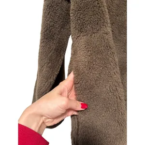H&M Brown Faux Sherpa Snap Button Jacket S thumbnail 4