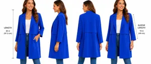 Bar III Blue Open Front Long Blazer Coat Women’s Size M Lightweight thumbnail 5