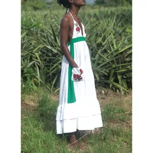FANM MON Pamuk Embroidered‎ Halter Maxi Dress XS thumbnail 2