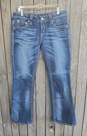 Rock Revival camila Boot Cut Jeans Women's 30 Distressed Embroidered thumbnail 1