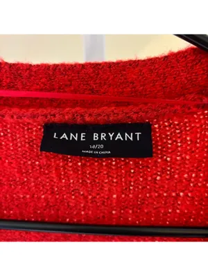 Lane Bryant EUC Women's Red Fair Isle Cardigan Sweater Size 18/20 thumbnail 3