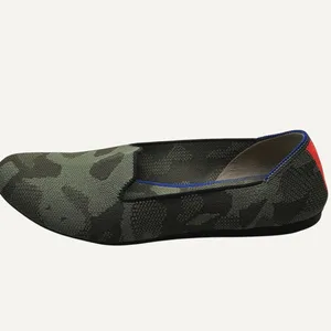 Rothys The Loafer Olive Camo Green Knit Round Toe Flats Shoes Womens 9 thumbnail 2