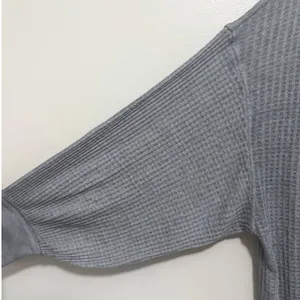 Free People We‎ The Free South Side Waffle Knit Thermal Charcoal Gray Sz XS thumbnail 6