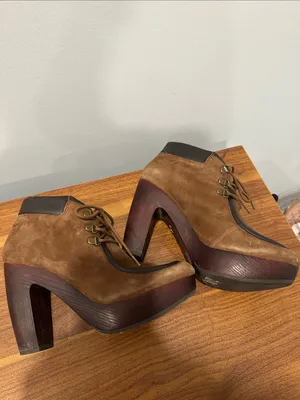 Lucky Brand Brown Suede Platform Heeled Boots thumbnail 3
