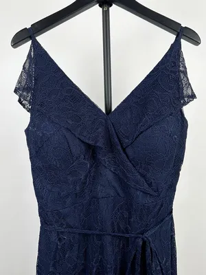 JENNY YOO Women’s Bridesmaid V-Neck Style JY519 Florentine Lace Navy Size S thumbnail 8