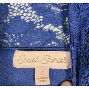 Social‎ Stories Women's Royal Blue Long Sleeve Lace Mini Dress Formal Size Small thumbnail 6