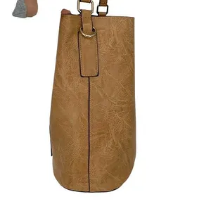 Unbranded Hobo Bag Set Womens OS Tan Boho Vegan Leather Textured 2-Piece‎ Tote thumbnail 5