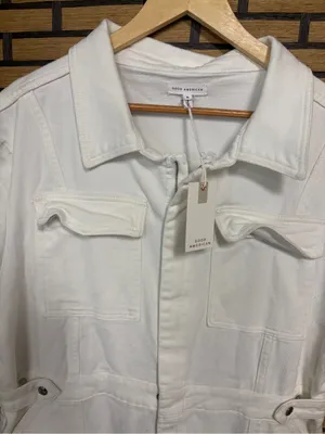 Good American white denim jumpsuit size 6 thumbnail 4
