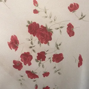 Studio Y Y2K Sheer Mesh Floral Maxi Skirt Cream Red Side Slit Women's Large thumbnail 4