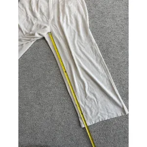 Cider Beige Linen‎ Blend Wide Leg Trousers Pleated High Waist Pants Large thumbnail 5