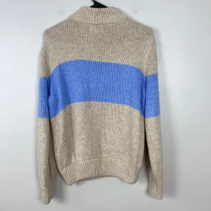 Aerie Mock Neck Sweater Blue Tan Striped Casual Cozy Pullover Size XS‎ thumbnail 8