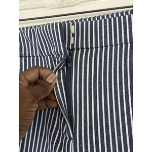 LOFT Women's Blue/White Striped The Riviera Slim Ankle Pants -6 thumbnail 4