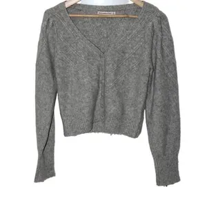 Womens Abercrombie & Fitch Gray Grey Long Sleeve Cardigan V-Neck Sweater Size S thumbnail 1