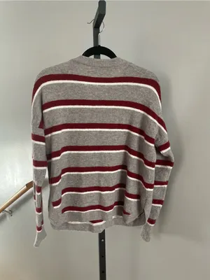 Madewell Wool Alpaca Blend Stripe Crew Neck Sweater Size Medium thumbnail 3