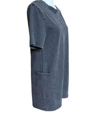 Mono B Romper Size Small Washed Black V-Back Pockets Casual Summer Vacation thumbnail 4