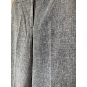 Ann Taylor Blue White Crosshatch Wide Leg Crop Pants High Rise Trousers Size 6 thumbnail 5