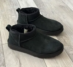 UGG Classic Ultra Mini Black Neutral Gorpcore Sheep Skin Bootie women’s 9 thumbnail 1