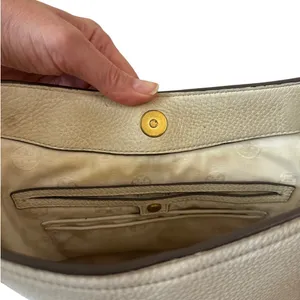 Tory Burch Frances Satchel‎ Colorblock Leather Navy Cream Tan thumbnail 11