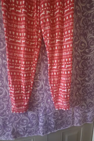 PINK Victoria's Secret Christmas tree, dog 'pink' all over pj pajamas pants in red and white size medium. thumbnail 4