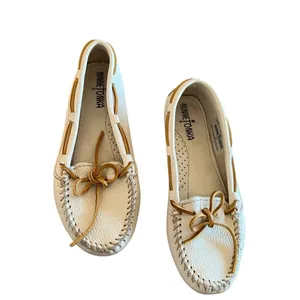 Minnetonka‎ Classic Driving Loafer Off White 6 thumbnail 3