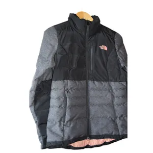 The North Face Puffer Jacket Womens M Black Grey 550 Down Insulated Colorblock thumbnail 3