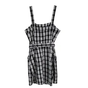 Hollister Y2K School Girl Preppy Black White Plaid Mini Romper Dress Size‎ M NEW thumbnail 2