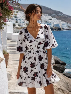 NEW Du Paradis Women’s Floral Cotton Poplin Dress thumbnail 2