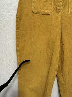 Earthbound Trading Company Corduroy Jumpsuit Large Mustard Cotton Boho Flawed thumbnail 8